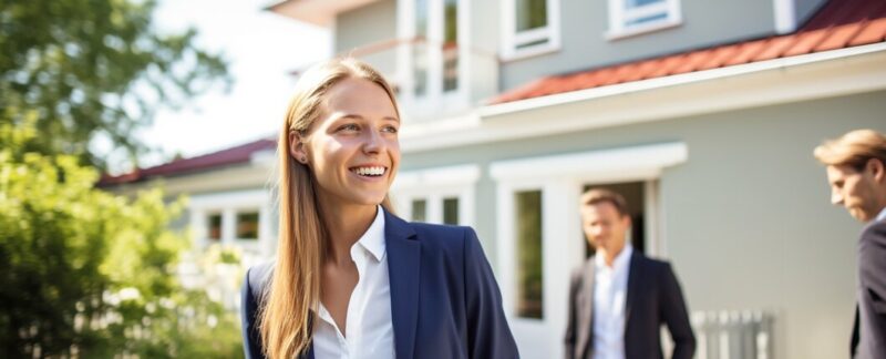 Personnes moyennement photographiées travaillant comme agents immobiliers. Les meilleures agences immobilières en France